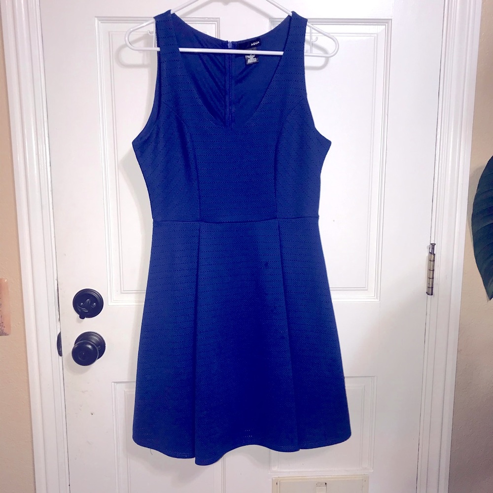 Blue fit and flare dress, Medium